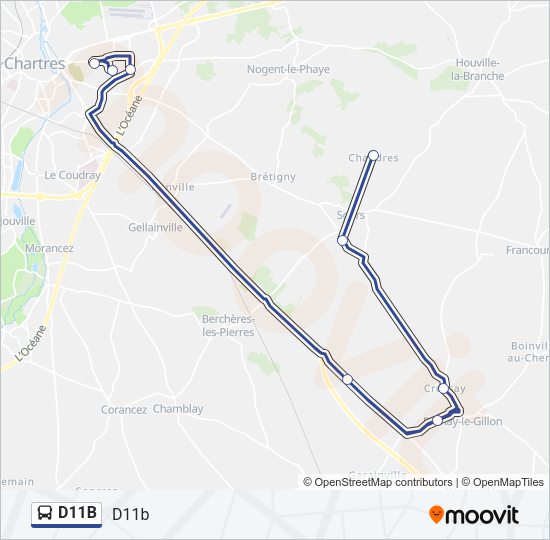 D11B Bus Line Map