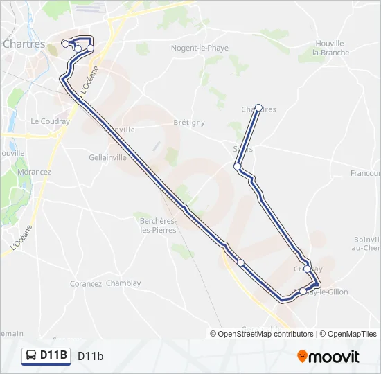 D11B Bus Line Map