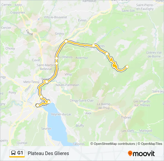 G1 Bus Line Map