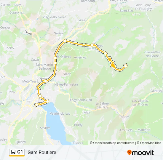 G1 Bus Line Map