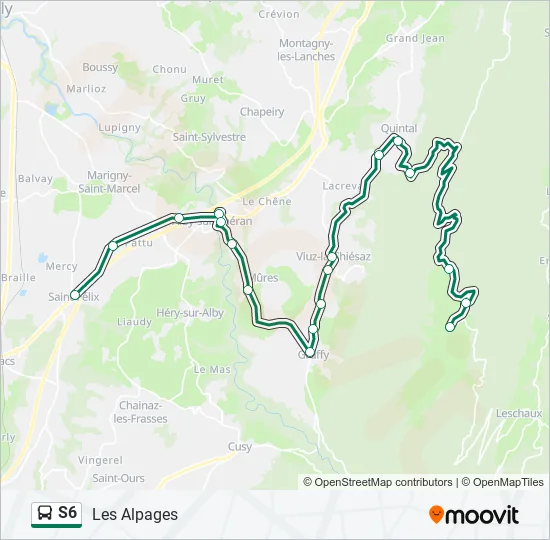 S6 Bus Line Map