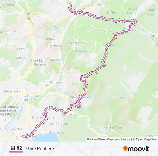 82 Bus Line Map