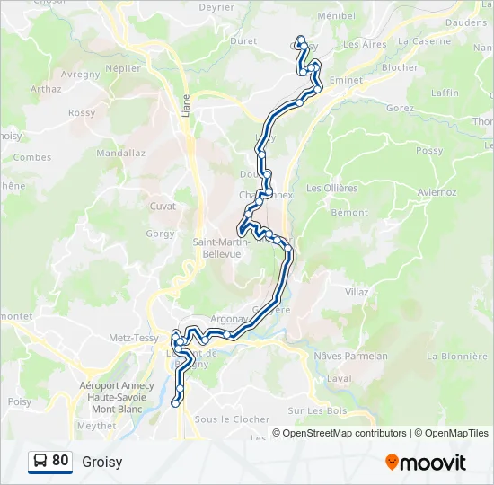 80 Bus Line Map
