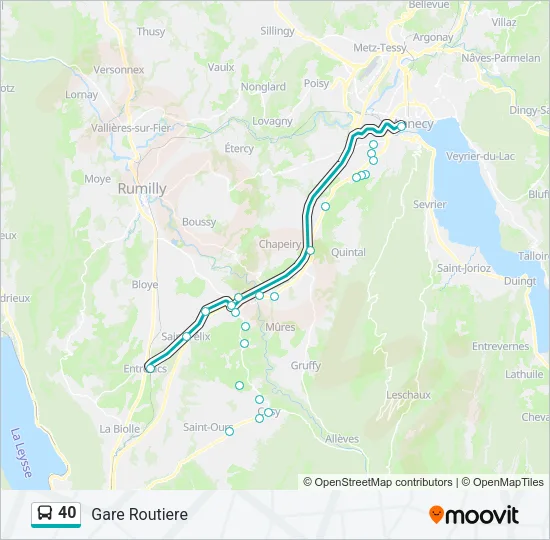 40 Bus Line Map