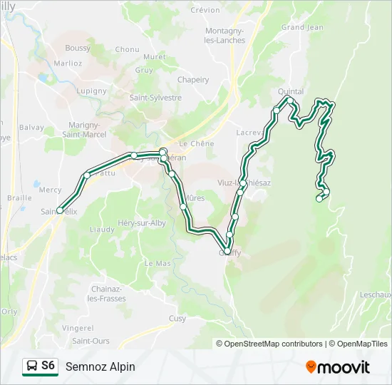 S6 Bus Line Map