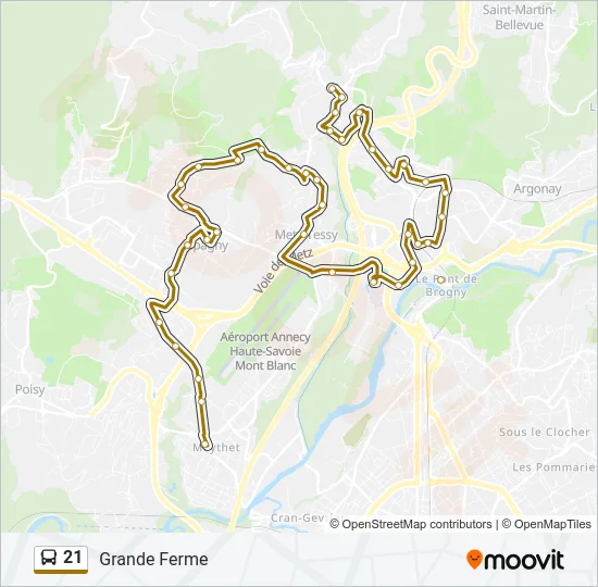 21 Bus Line Map