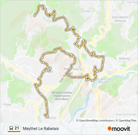 21 Bus Line Map