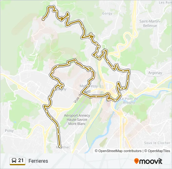 21 Bus Line Map