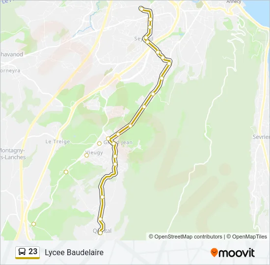 23 Bus Line Map