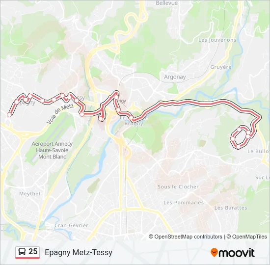 25 Bus Line Map