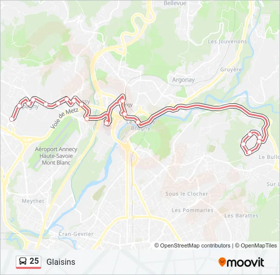 25 Bus Line Map