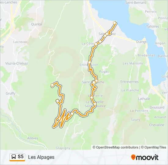 S5 Bus Line Map