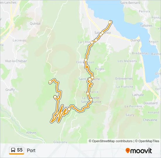 S5 Bus Line Map