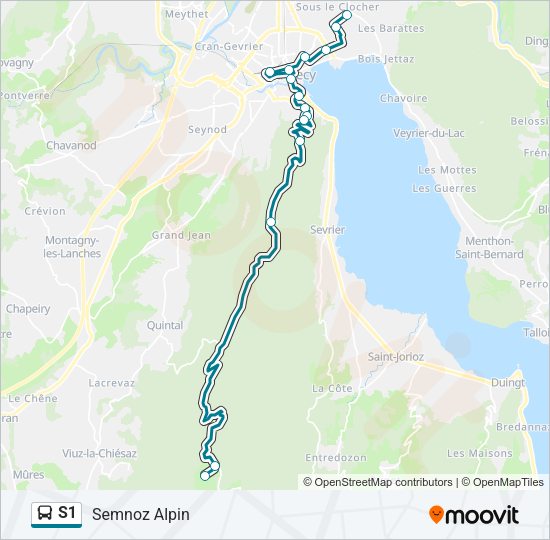 S1 Bus Line Map