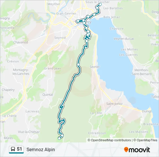 S1 Bus Line Map