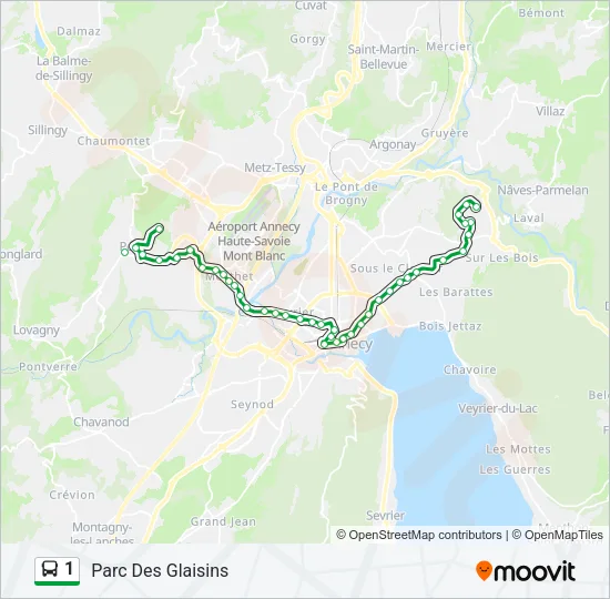 1 Bus Line Map
