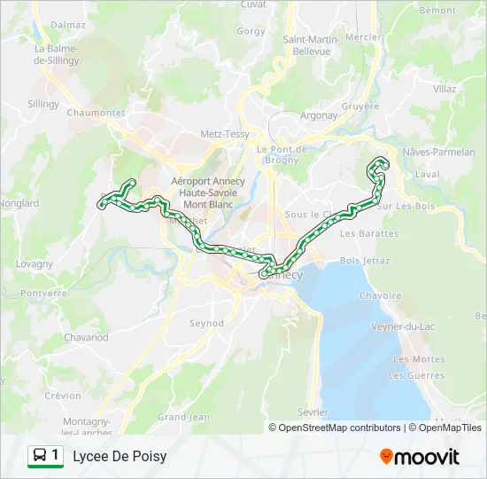 1 Bus Line Map