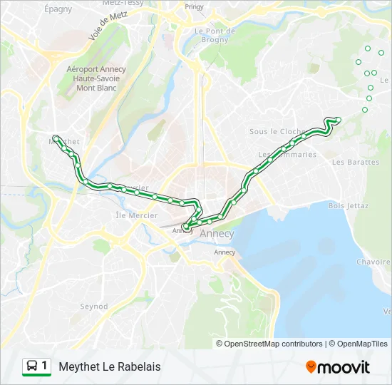 1 Bus Line Map