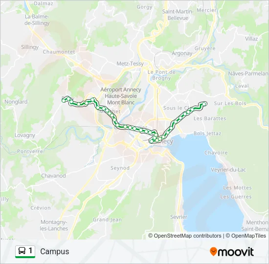 1 Bus Line Map