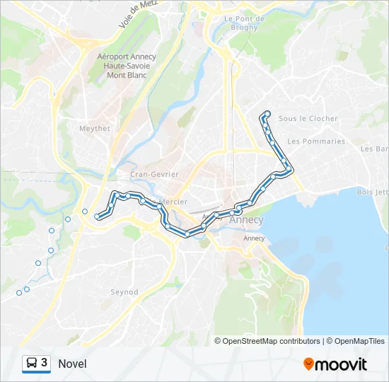 3 Bus Line Map