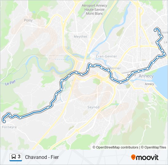 Plan de la ligne 3 de bus