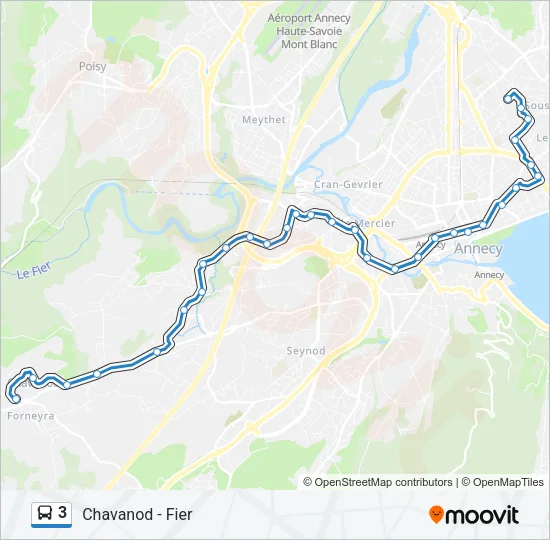 3 Bus Line Map