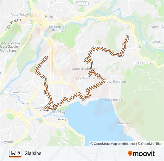 5 Bus Line Map