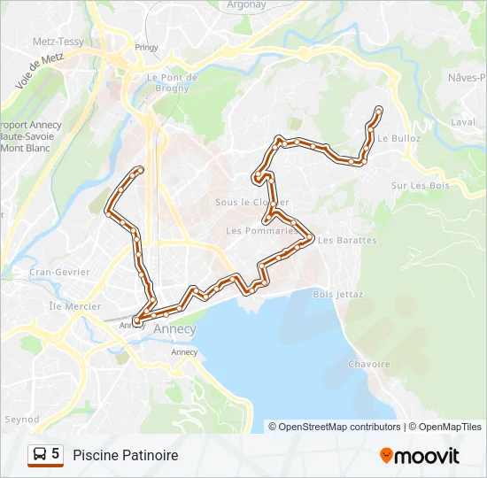 5 Bus Line Map