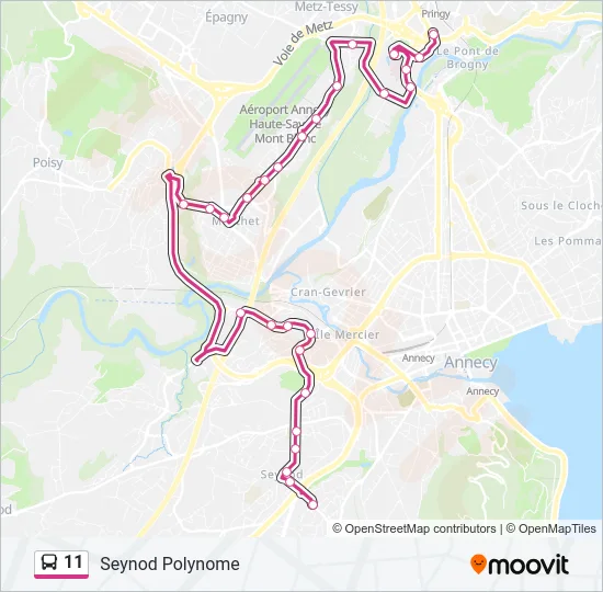 11 Bus Line Map