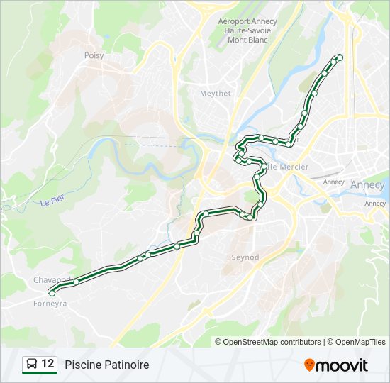 Plan de la ligne 12 de bus