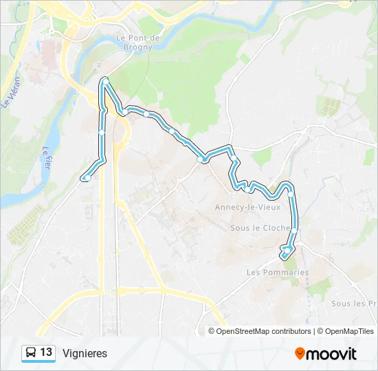 13 Bus Line Map