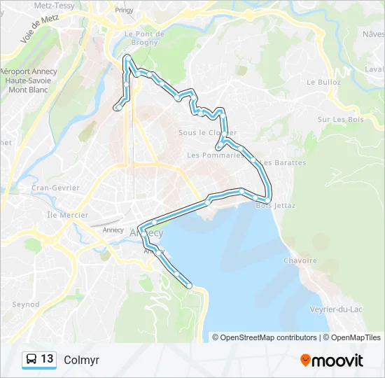 13 Bus Line Map
