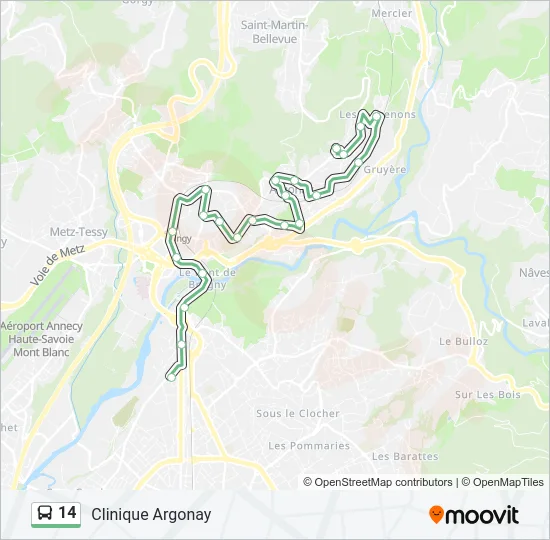 14 Bus Line Map