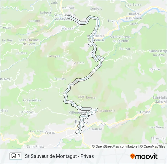 1 Bus Line Map