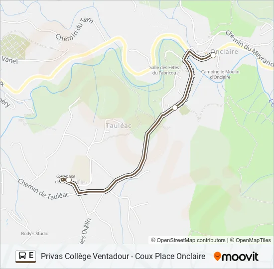 E Bus Line Map