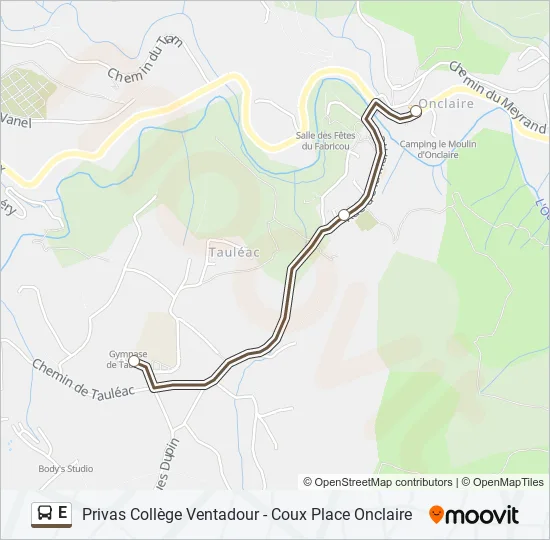 E Bus Line Map