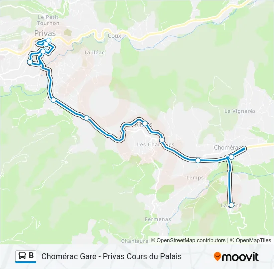 B Bus Line Map