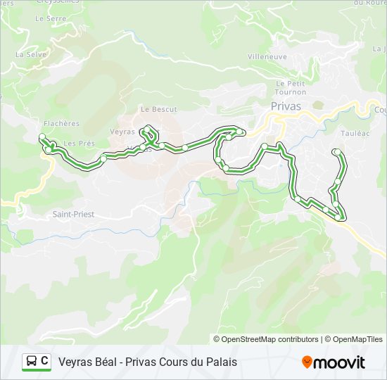 Mapa de C de autobús