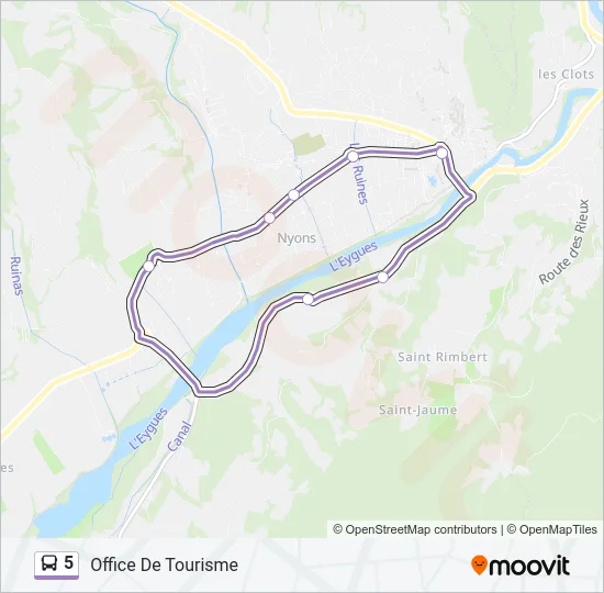5 Bus Line Map
