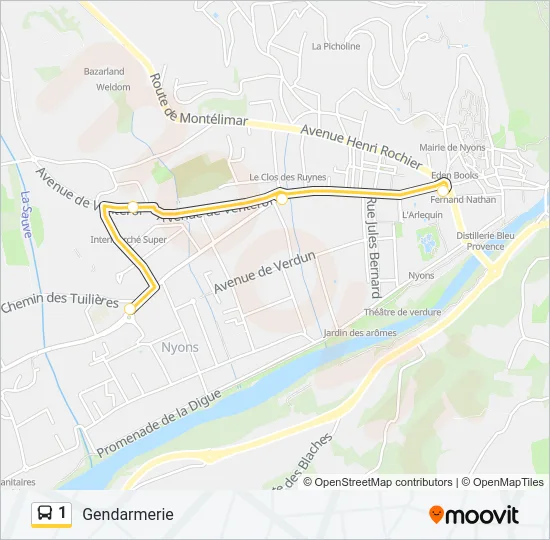 1 Bus Line Map