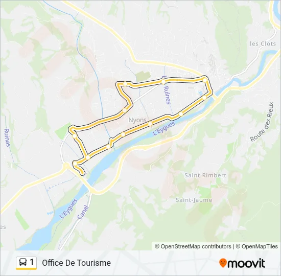 1 Bus Line Map