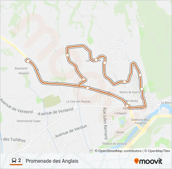 2 Bus Line Map