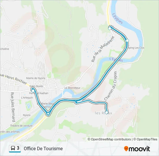 3 Bus Line Map