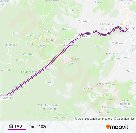 TAD 1 Bus Line Map
