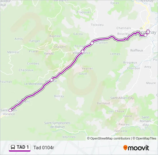 TAD 1 Bus Line Map