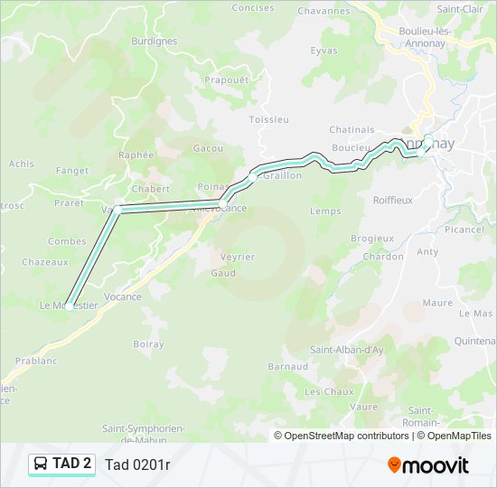 Mapa de TAD 2 de autobús