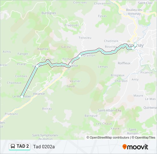 Mapa de TAD 2 de autobús