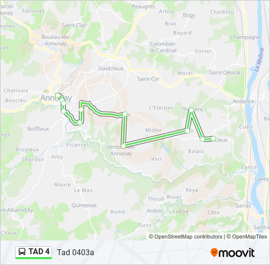 Plan de la ligne TAD 4 de bus