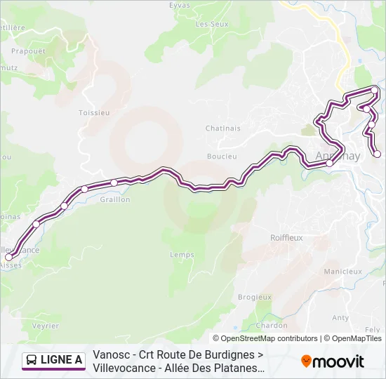 LIGNE A Bus Line Map