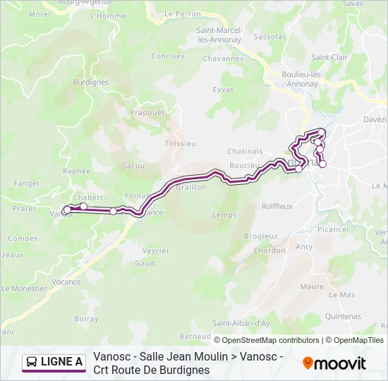 LIGNE A Bus Line Map